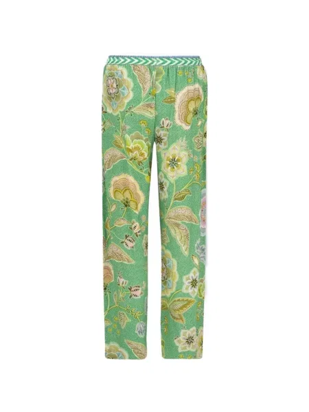 Pantaloni Pip Studio cu model floral verde