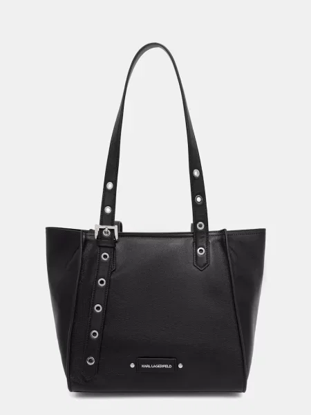 Karl Lagerfeld tote torba ženska kožna K/EYELETS crna