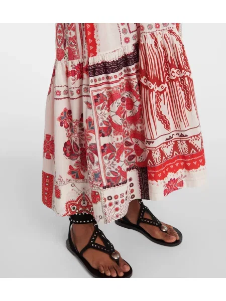 Rochie midi Marant Etoile cu imagine până la genunchi de costum roșu