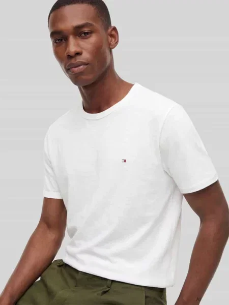 T-shirt o kroju regular fit z czystej bawełny Tommy Hilfiger biała