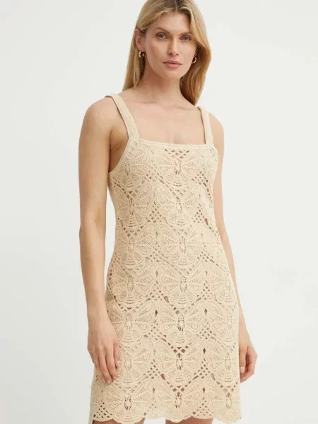 By Malene Birger sukienka FALLA mini dopasowana beżowy