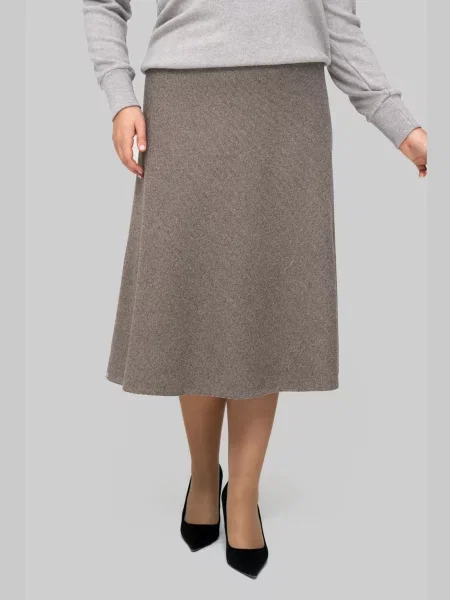 Спідниця міді All Posa світло-коричневий коричнева