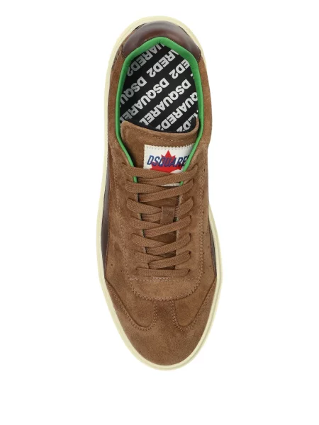 Sneakerși Dsquared2 cu șireturi din piele de căprioară maro