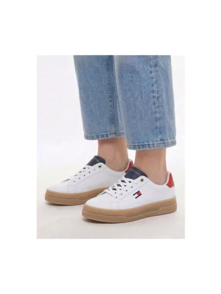 Tommy Hilfiger sneakers pentru copii alb