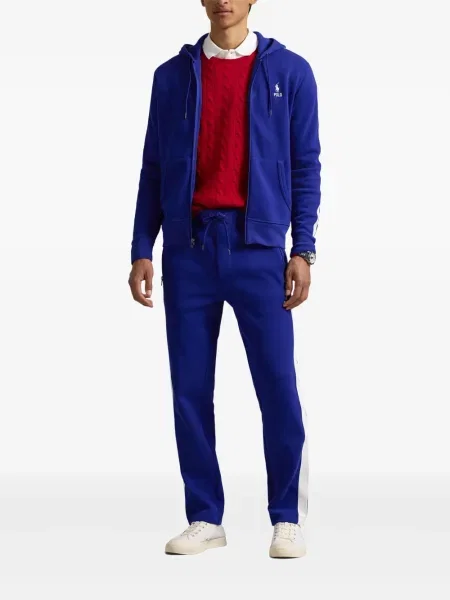 Slip de baie Polo Ralph Lauren cu broderie din piele de căprioară în carouri albastru