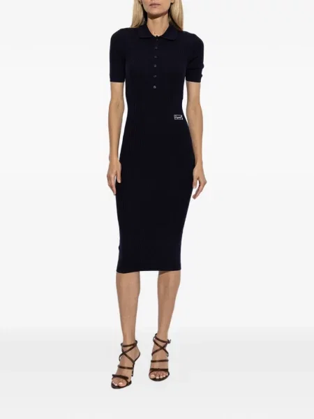 Gulerat rochie midi Dsquared2 tricotate albastru