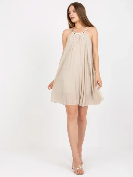 Rochie mini Fashionhunters de costum bej