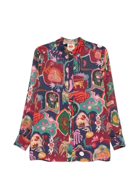 Top Farm Rio cu model floral cu imagine albastru