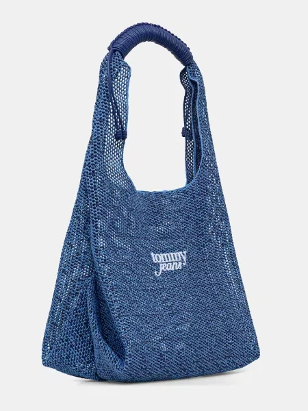 Kabelka Tommy Jeans Tjw Summer Crochet Hobo modrá