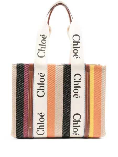 Geantă shopper Chloé din canvas