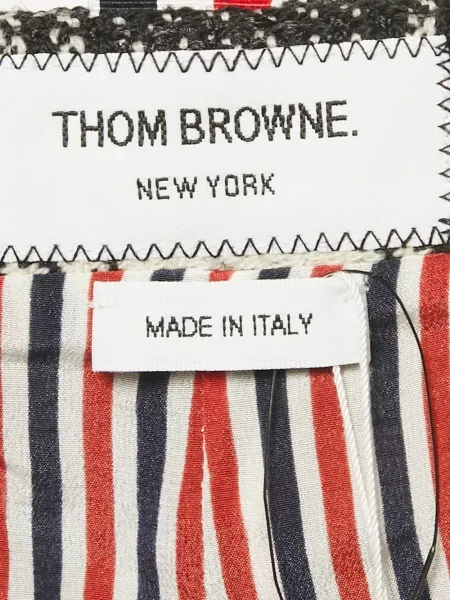 Fustă Thom Browne în carouri din tweed negru