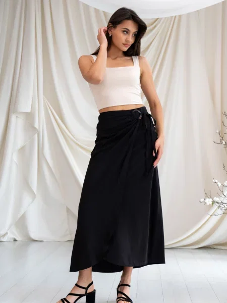 Спідниця міді RiMari віскоза/модал чорний