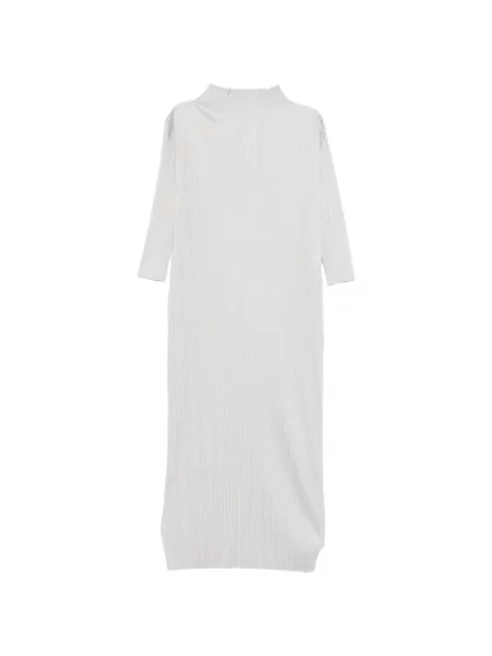 Rochie midi Pleats Please Issey Miyake plisată până la genunchi de costum gri