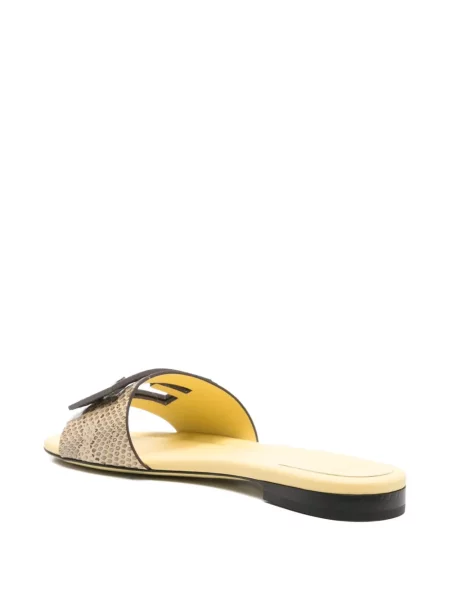 Sandale Fendi din piele galben