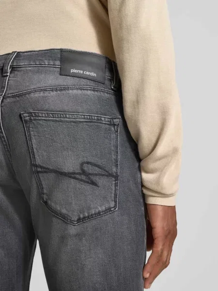 Dżinsy w kroju tapered fit w stylu used model Lyon' Pierre Cardin
