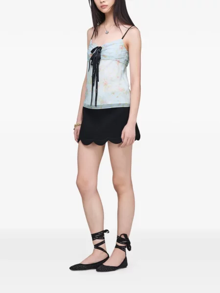 Top Marc Jacobs cu funde cu model floral albastru