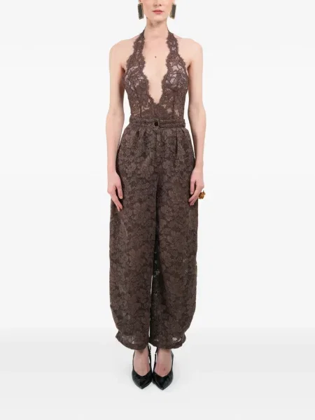 Pantaloni Rowen Rose din dantelă roz