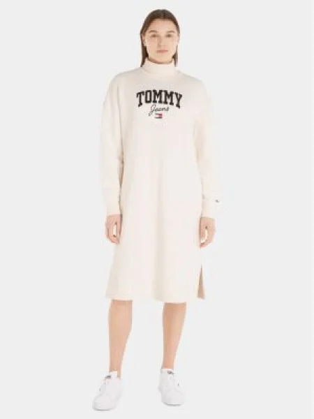 Tommy Jeans Rochie TJW NEW VARISTY alb