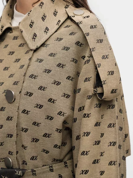 ARMANI EXCHANGE Prechodný kabát / čierna béžová