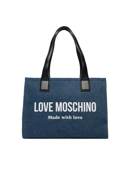 Táska LOVE MOSCHINO Kék fehér