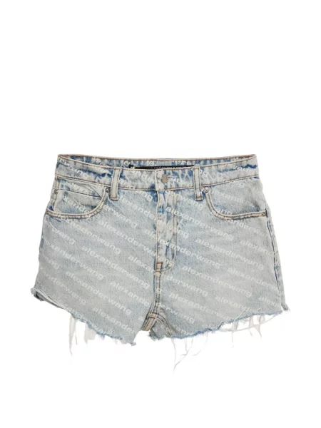 Pantaloni scurți din denim Alexander Wang cu imagine albastru