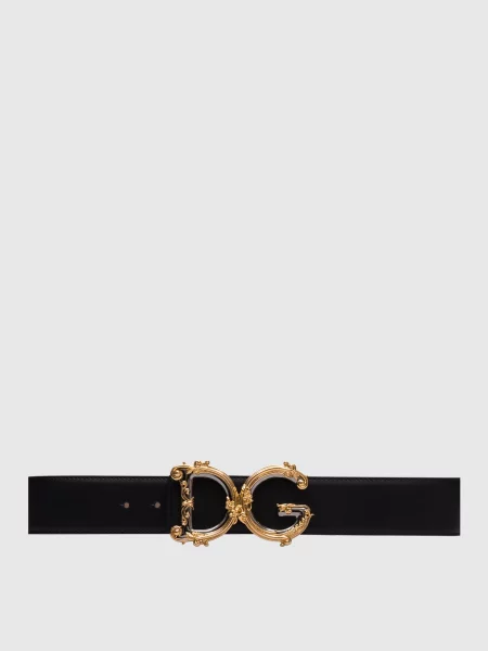 Шкіряний з монограмою логотипа Dolce&gabbana чорний
