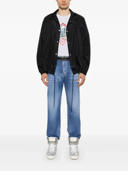 Blugi Dsquared2 cu broderie albastru