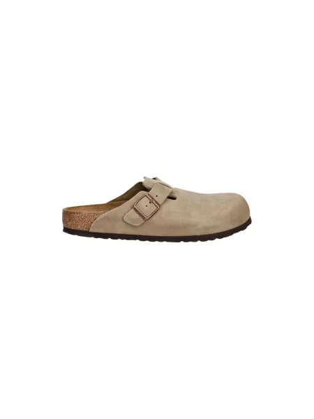 Birkenstock klapki nubukowe Boston brązowy beżowe