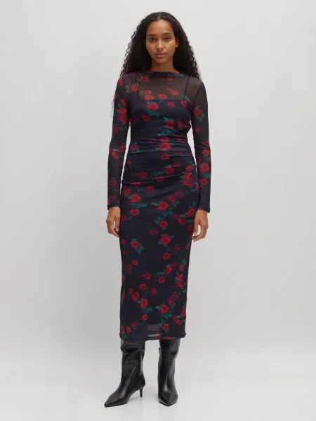 EDITED Rochie Colleen roșu negru