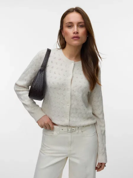 VERO MODA Geacă tricotată VMDOFFY crem