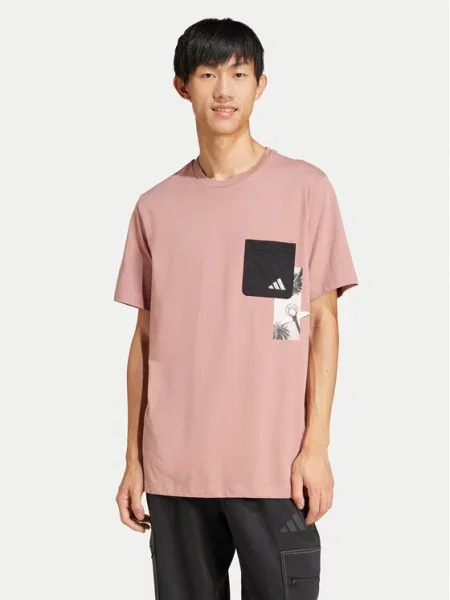 Adidas Футболка Lens Elevated Pocket Graphic рожевий