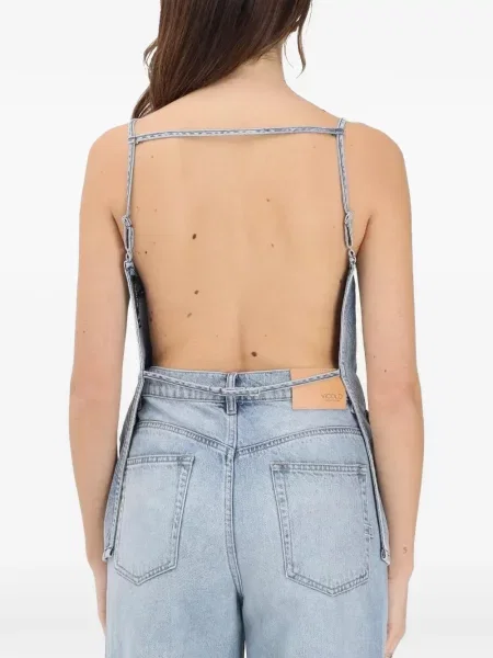 Top Armani Exchange cu spatele deschis albastru