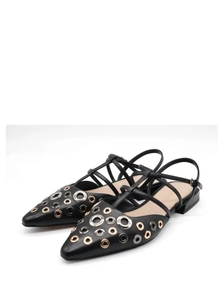 Pantofi cu toc Tosca Blu fără toc cu bretele negru
