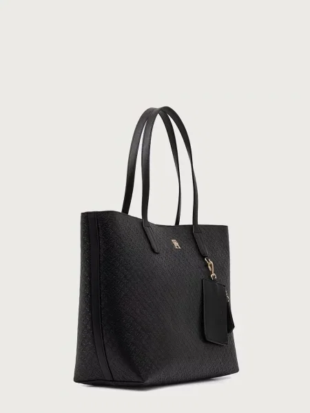 Kabelka Tommy Hilfiger Th Icon Tote Mono čierna