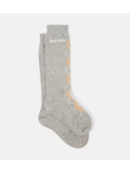 Șosete Miu Miu de lână gri