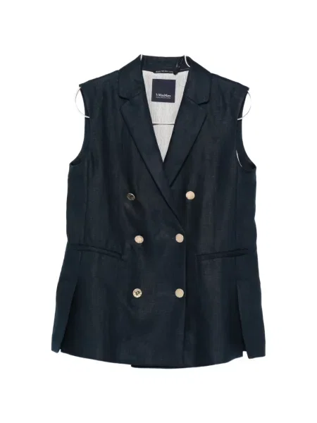 Spodnie S Max Mara dwurzędowe niebieskie