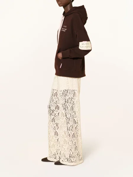 Smith & Soul Oversized Mikina S Kapucí tmavě hnědá režná růžová