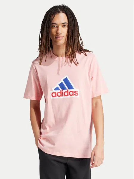 Тениска adidas с принт розово