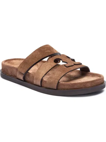 TORY BURCH De piele șlapi INES SPORT SLIDE maro