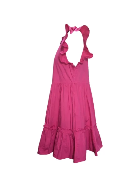 Rochie mini Caroline Constas cu volane de costum roz