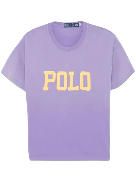 Iš natūralios odos mažas polo marškinėliai Polo Ralph Lauren dvieiliai juoda