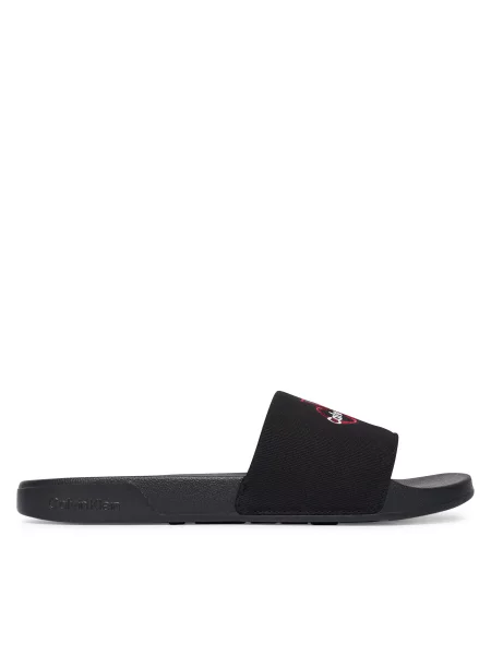 Pánske šľapky Calvin Klein Ess black/rhubarb čierna