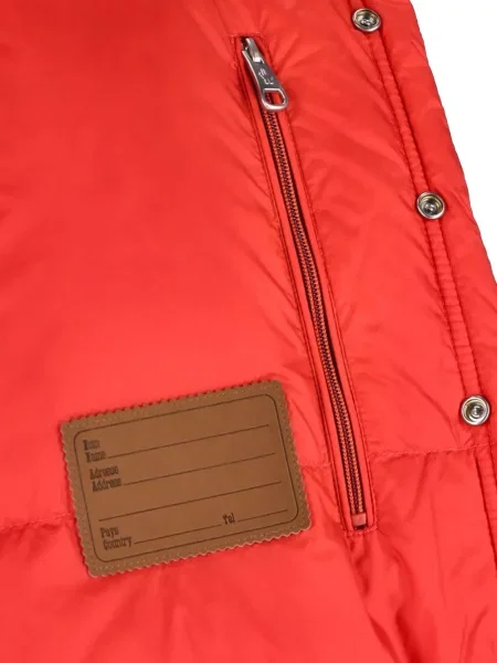 Geacă Moncler cu glugă roșu