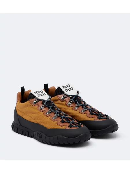 Sneakerși Miu Miu din piele galben