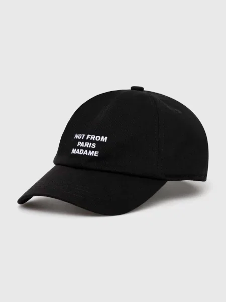 Drôle de Monsieur czapka z daszkiem La Casquette Slogan z aplikacją czarny