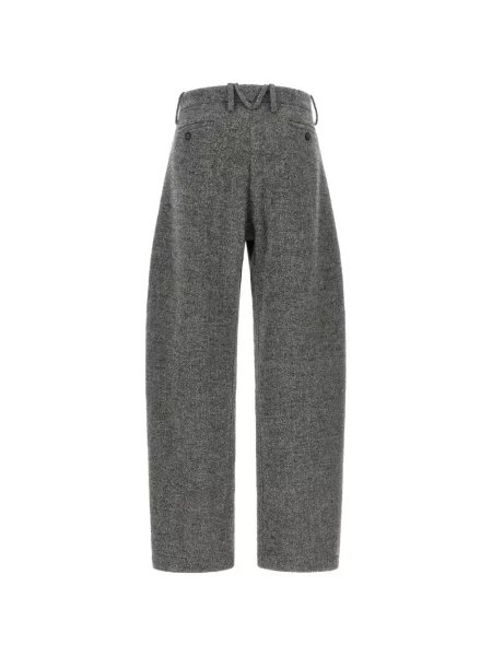 Pantaloni Magda Butrym cu model herringbone gri