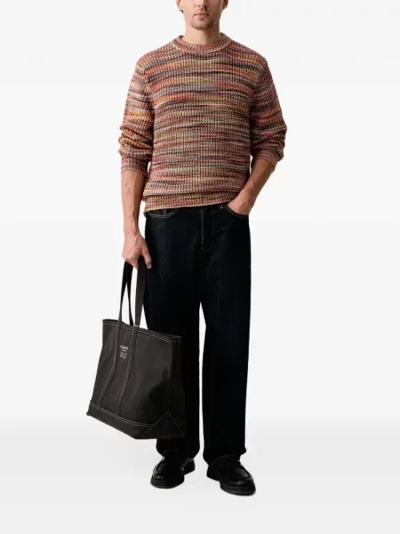 Sweter Les Deux w paski chunky czerwony