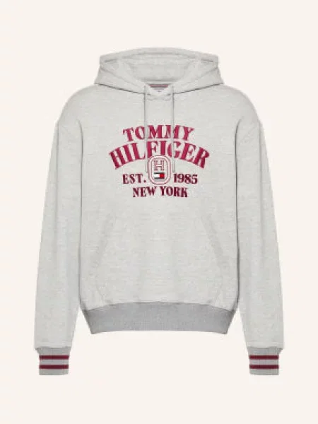 Tommy Hilfiger Bluza Z Kapturem grau biała