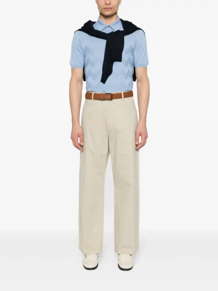 Briaunotas polo marškinėliai Kiton mėlyna