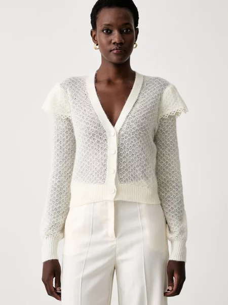Twinset cardigan pentru femei cu amestec de lână bej
